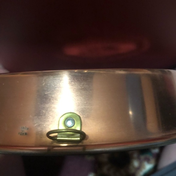 Vintage copper jello mold, brass hook, tin lining- kitchen wall display - used - Picture 4 of 8